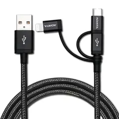 ADATA - Cable USB 3en1 USB-C + Micro USB + Lightning MFI 1M