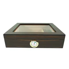 GENERICO - CAJA HUMIDOR DE PUROS MADERA DE CEDRO CON HIGROMETRO