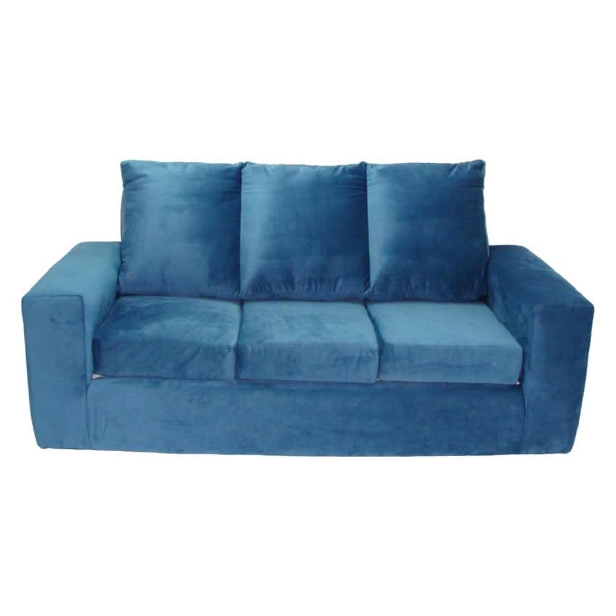 MUEBLERIA LATINA - ML SOFA FELPA 3 CUERPOS CARRE AZUL PETROLEO