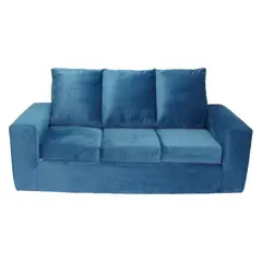 MUEBLERIA LATINA - ML SOFA FELPA 3 CUERPOS CARRE AZUL PETROLEO
