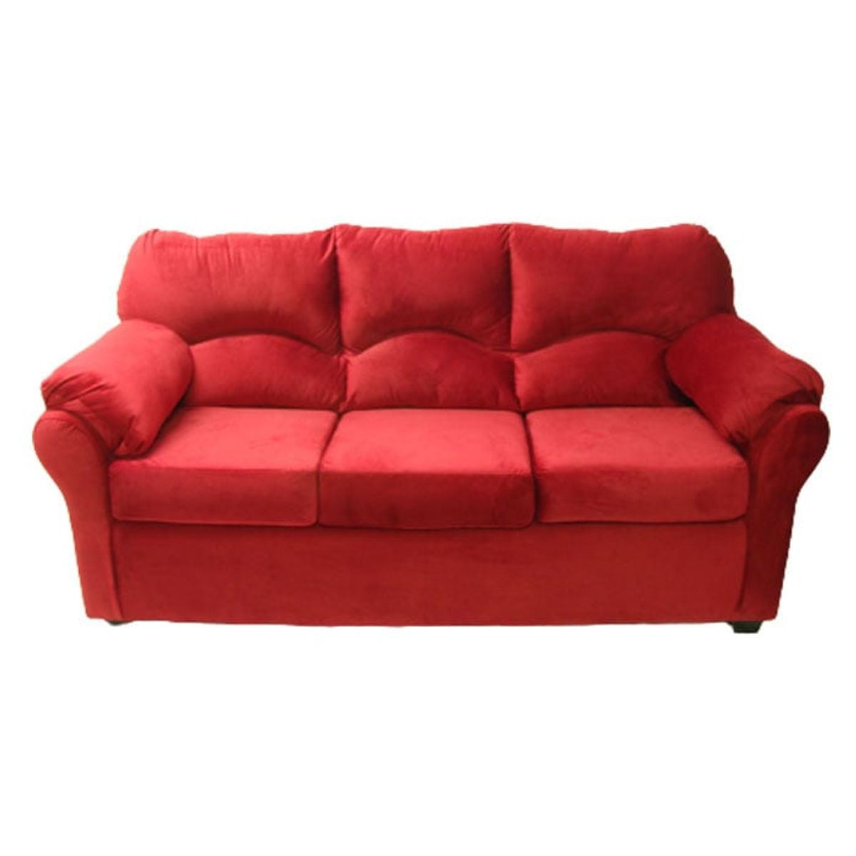 MUEBLERIA LATINA - ML SOFA FELPA 3 CUERPOS DECO ROJO