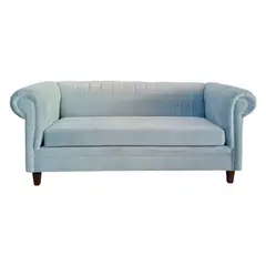 MUEBLERIA LATINA - ML SOFA FELPA 3 CUERPOS LINEAL BRABANTE VERDE AGUA