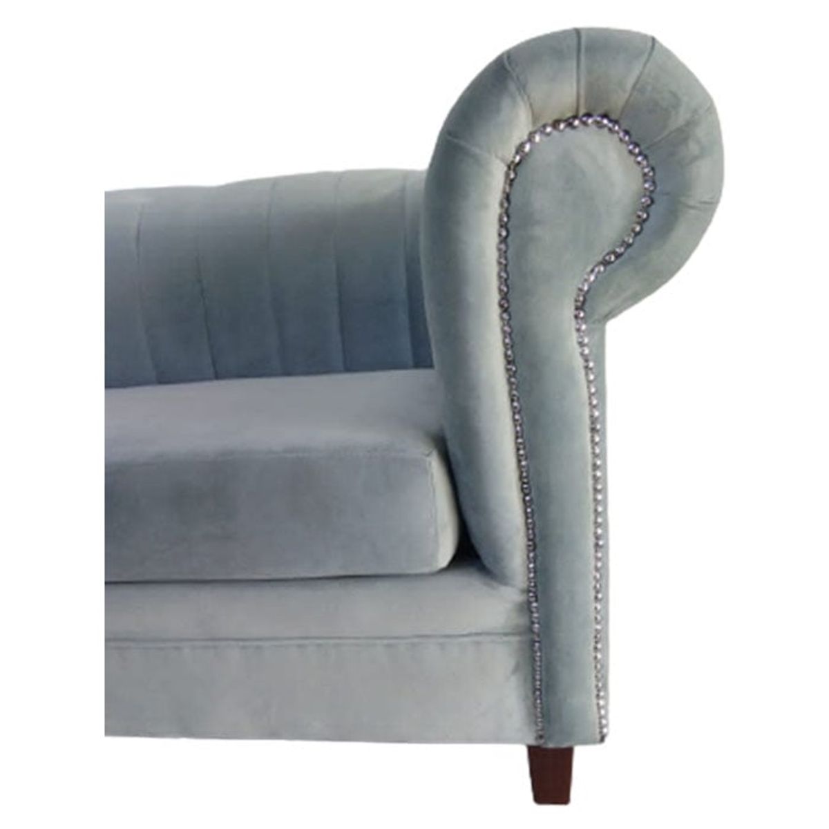 MUEBLERIA LATINA - ML SOFA FELPA 3 CUERPOS LINEAL BRABANTE VERDE AGUA