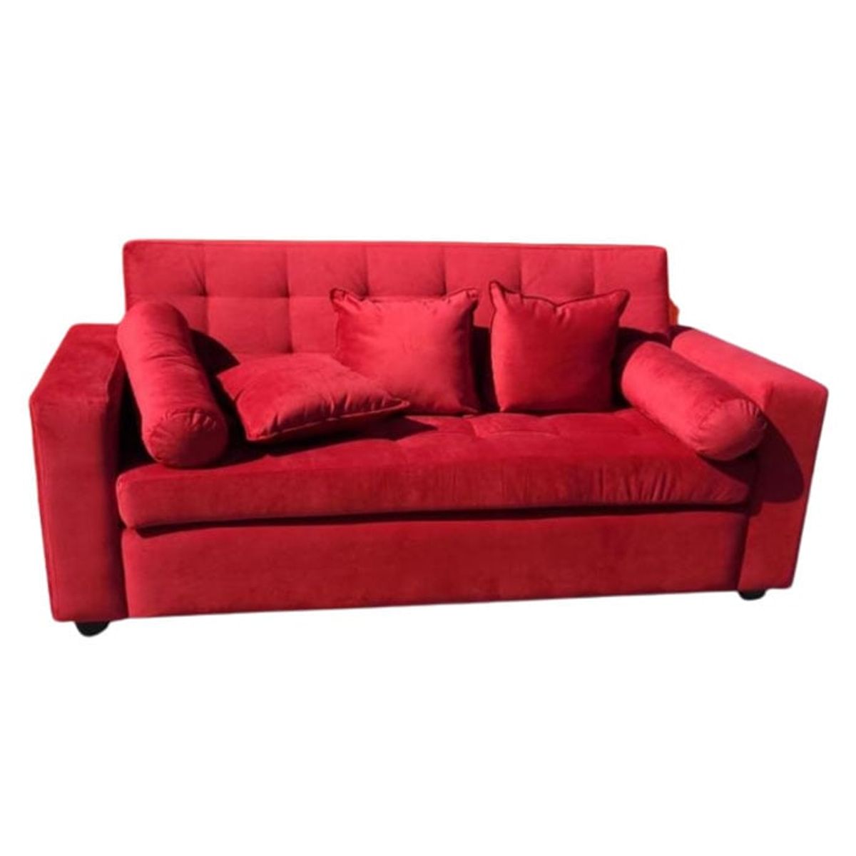 MUEBLERIA LATINA - ML SOFA FELPA 3 CUERPOS LATINA ROJO