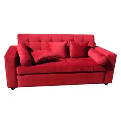 MUEBLERIA LATINA - ML SOFA FELPA 3 CUERPOS LATINA ROJO