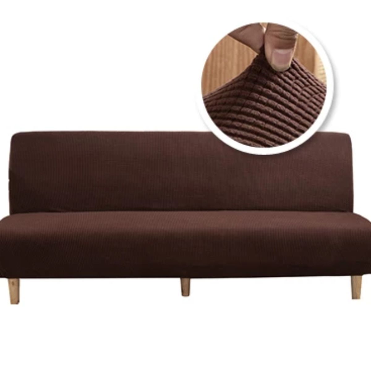 GENERICO - Funda Cubre FUTON elasticada textura GRUESA CUADRILLE