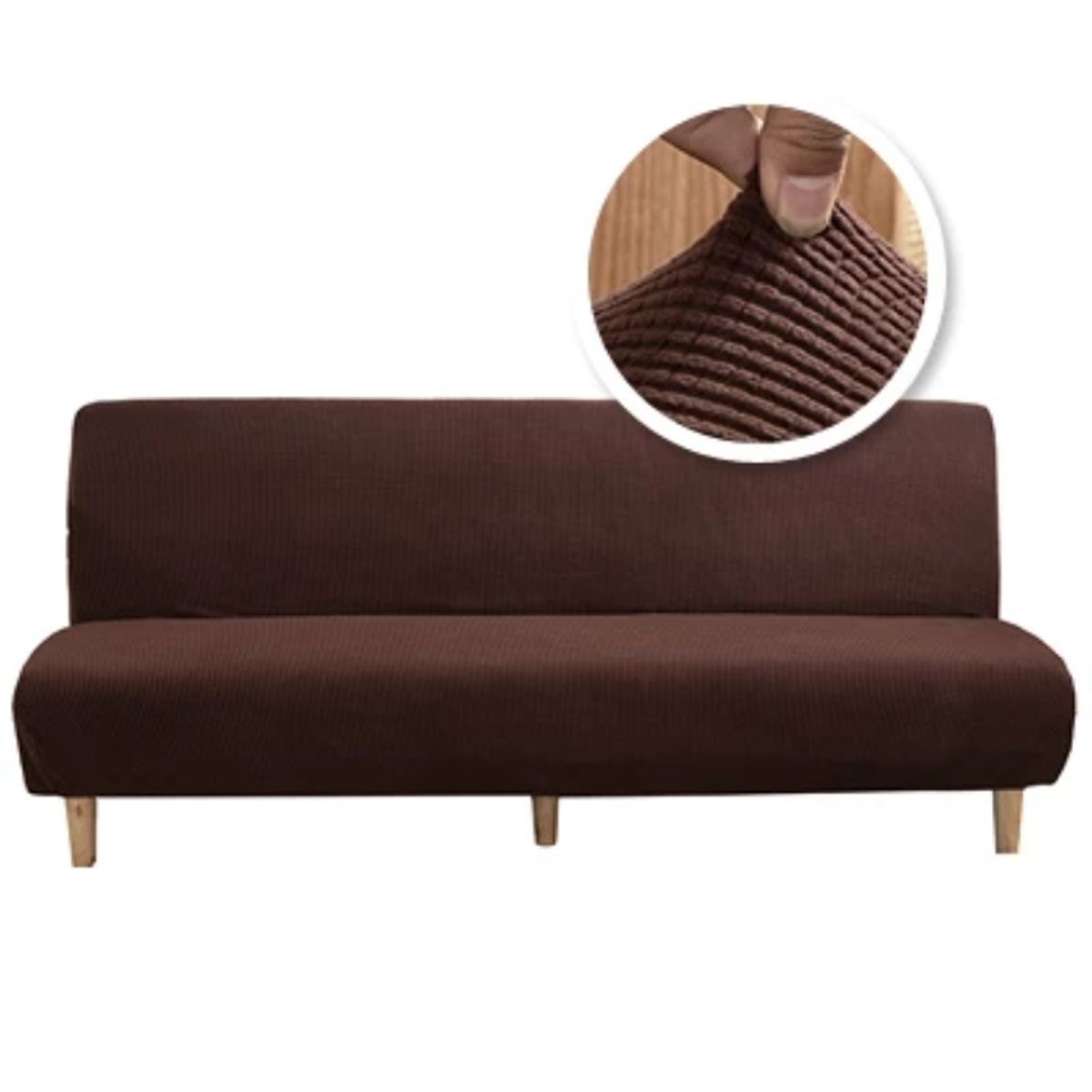 GENERICO - Funda Cubre FUTON elasticada textura GRUESA CUADRILLE