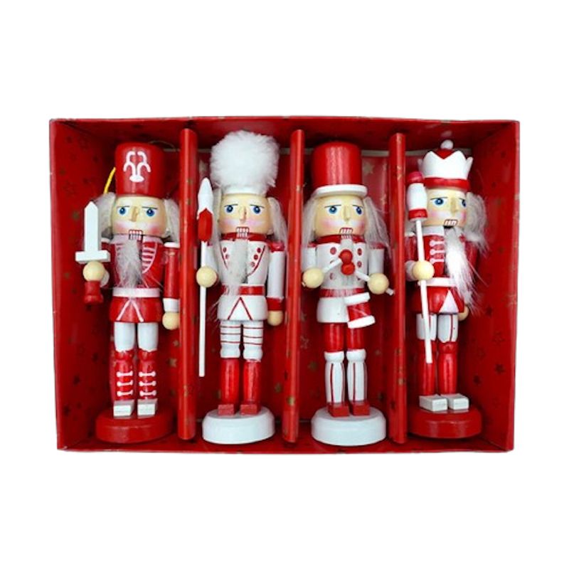 GENERICO - Pack 4 Figuras De Soldado Cascanueces Rojos