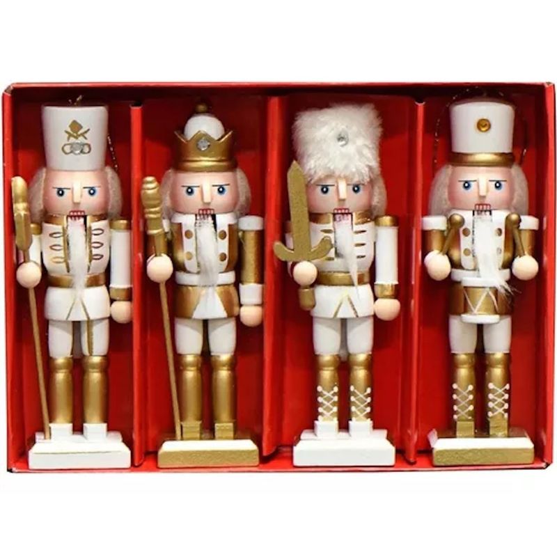 GENERICO - Pack 4 Figuras De Soldado Cascanueces Dorado