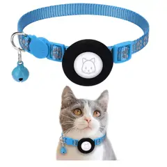 GENERICO - Collar Reflectante Con Soporte Airtag Anti Ahorque Para Gato