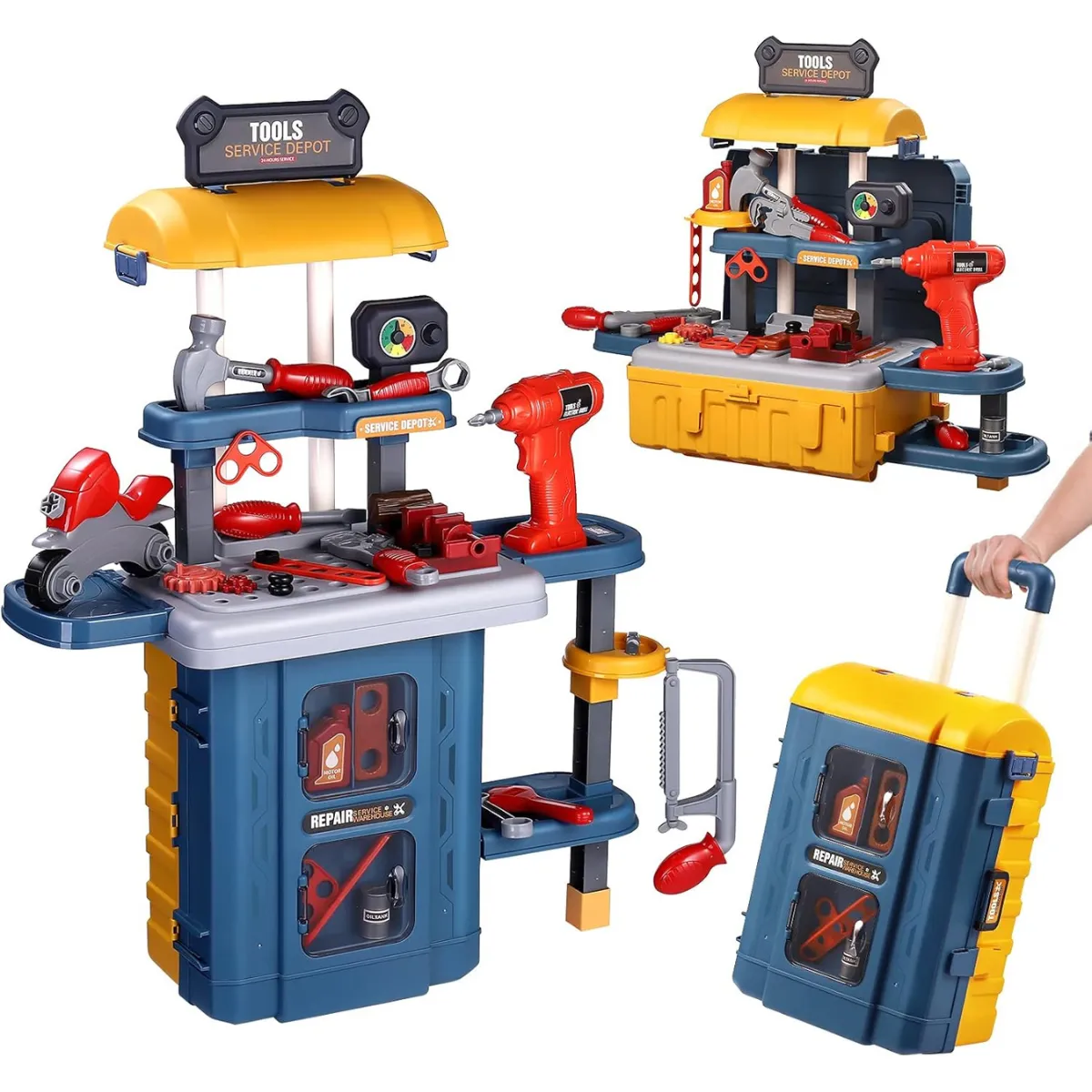 GENERICO - Maleta Juguete 2 en 1: Mesa de Herramientas