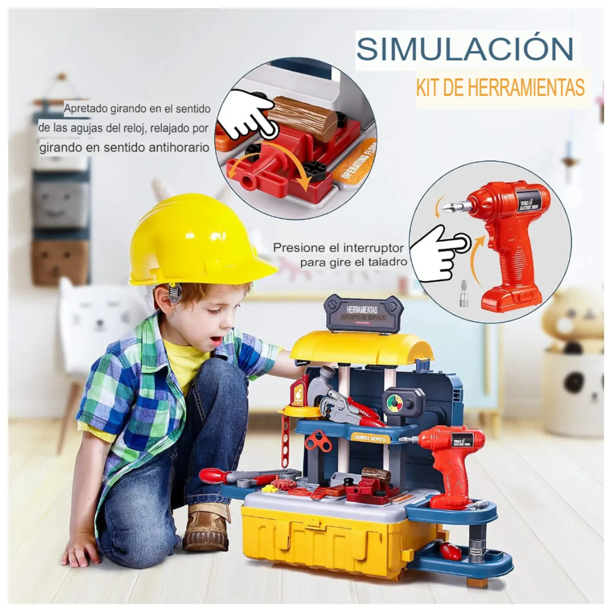 GENERICO - Maleta Juguete 2 en 1: Mesa de Herramientas