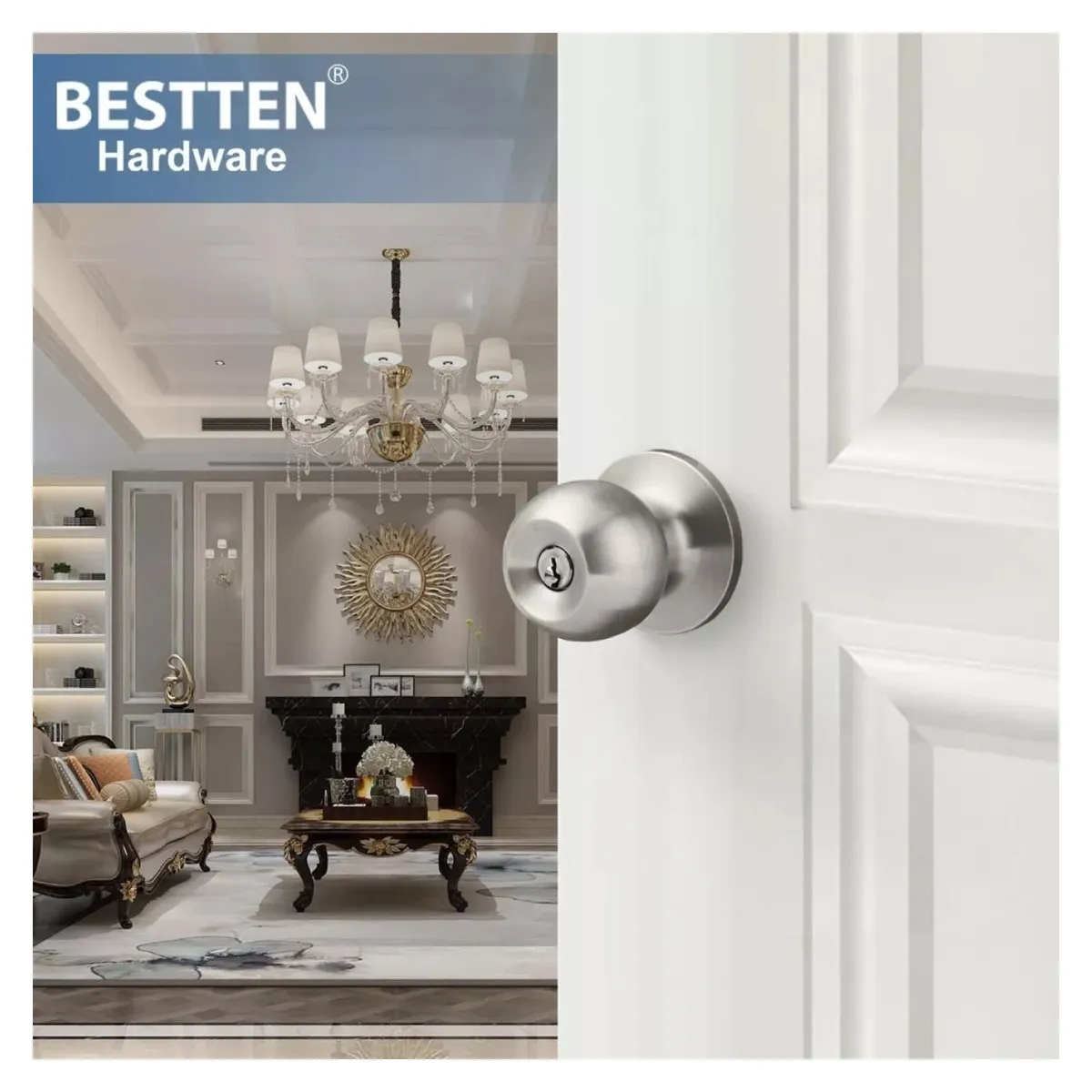 GENERICO - Chapas Dormitorio Chapa Cerradura Para Dormitorio Con Llave Color Plateado