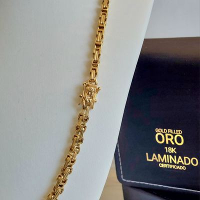 Imagen 2 del producto Cadena ORO LAMINADO 18K Tejido CAMINO DEL INCA BROCHE CAJÓN
