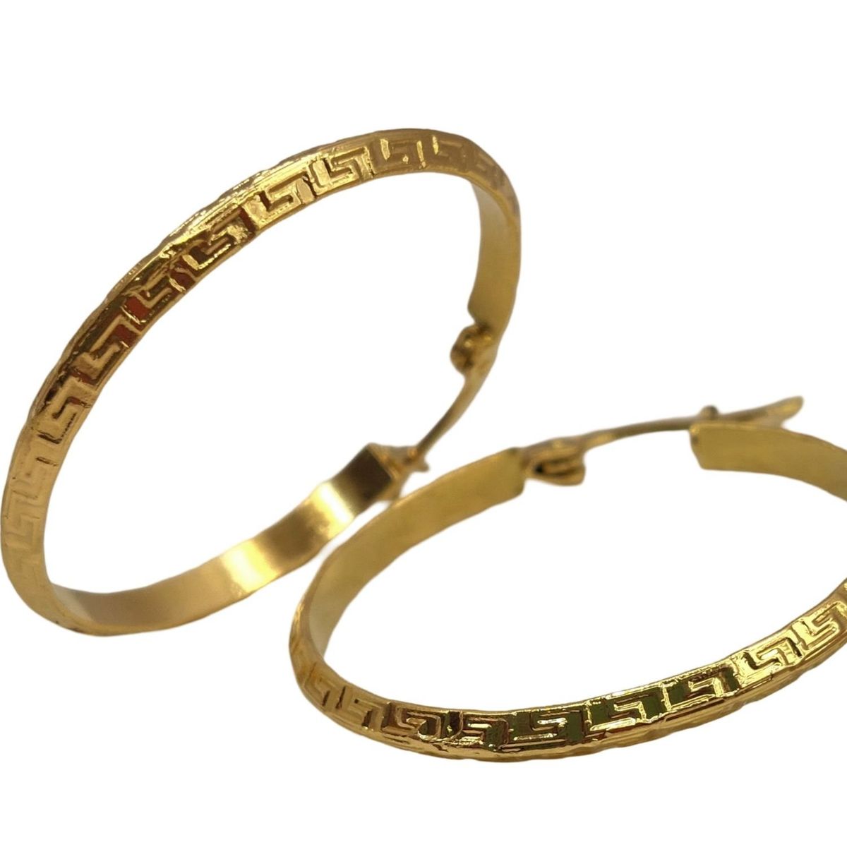 GENERICO - Argollas ORO LAMINADO 18K Diseño GRECAS