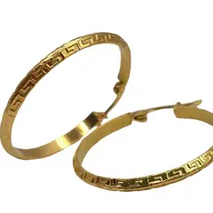 GENERICO - Argollas ORO LAMINADO 18K Diseño GRECAS