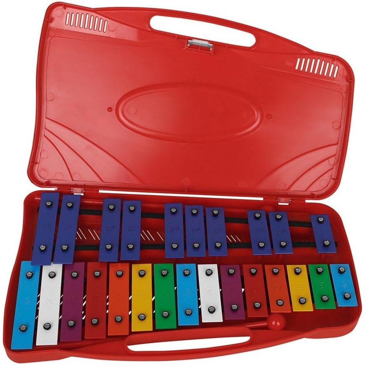 ANENG - Metalófono 25 Notas Colorido Xilófono Percusión Musical Rojo
