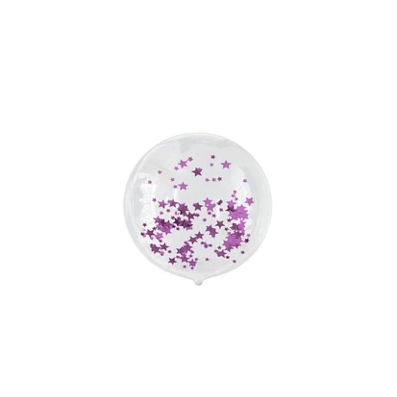 GENERICO - Globo Burbuja Confeti De Estrella Con Color Morado 45cm