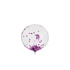 GENERICO - Globo Burbuja Confeti Redondo Color Morado 45cm