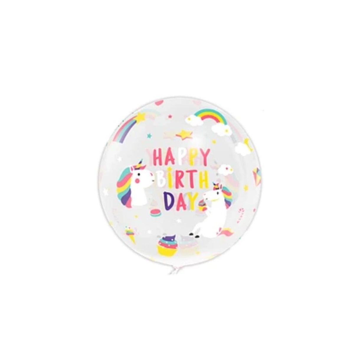 GENERICO - Globo De Burbuja HappyBirthday De Unicornio 80cm
