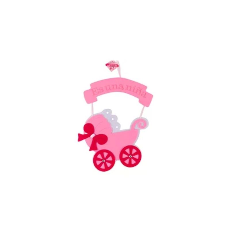 GENERICO - Colgante Rosa Baby Shower 33x52cm