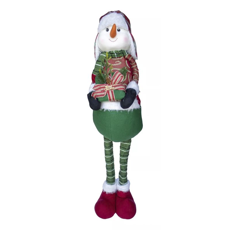 GENERICO - Muñeco De Nieve Decoración Navidad Mono Patas Largas 110 Cm