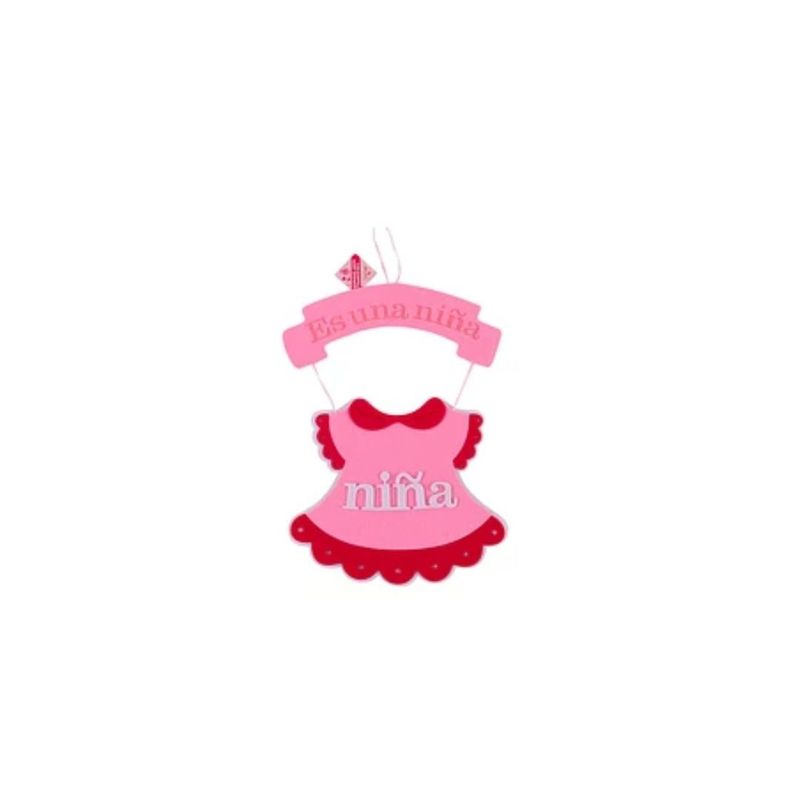GENERICO - Colgante Baby Shower Rosa 33x55cm