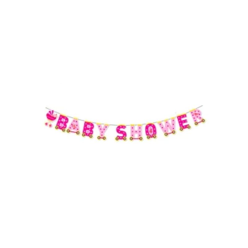 GENERICO - Guirnalda Baby Shower Rosa 3m