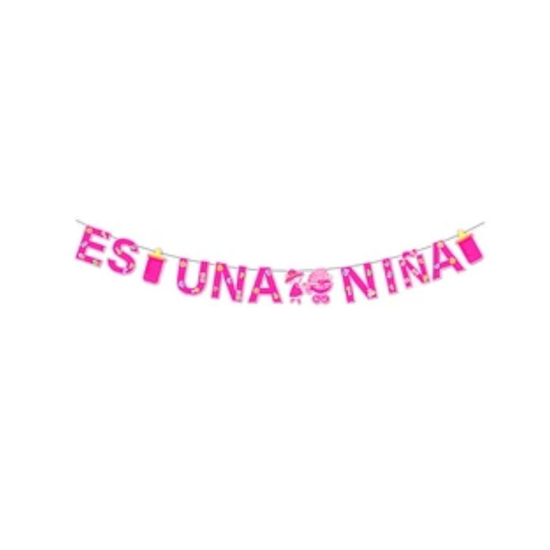 GENERICO - Guirnalda Es Una Niña Rosa 3m