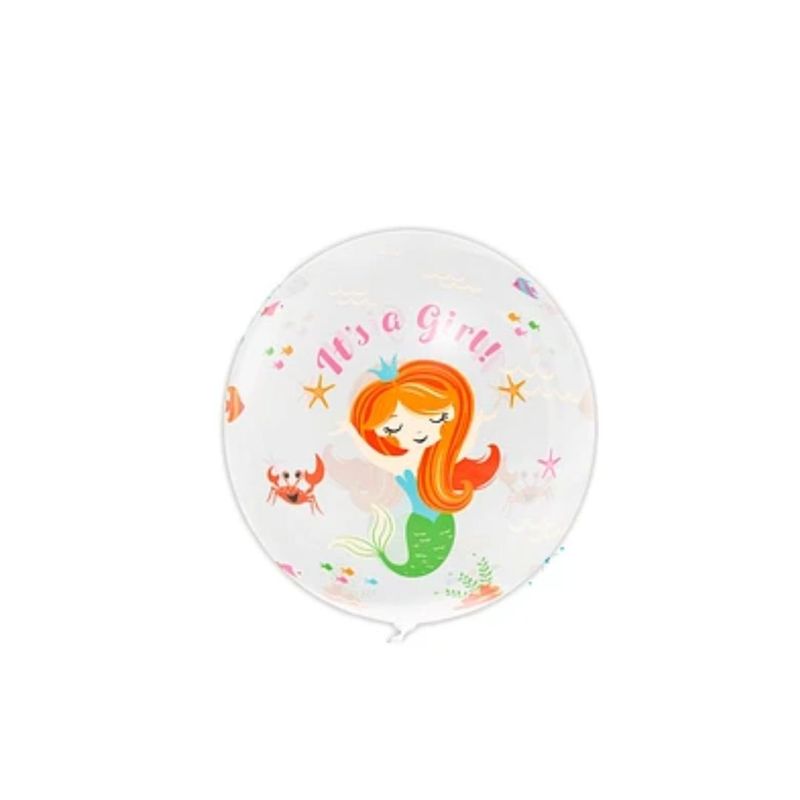 GENERICO - Globo Burbuja Con Sirena Its a Girl 80CM