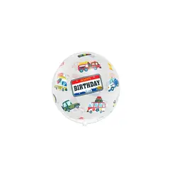 GENERICO - Globo Burbuja Con Auto Happy Birthday 80cm