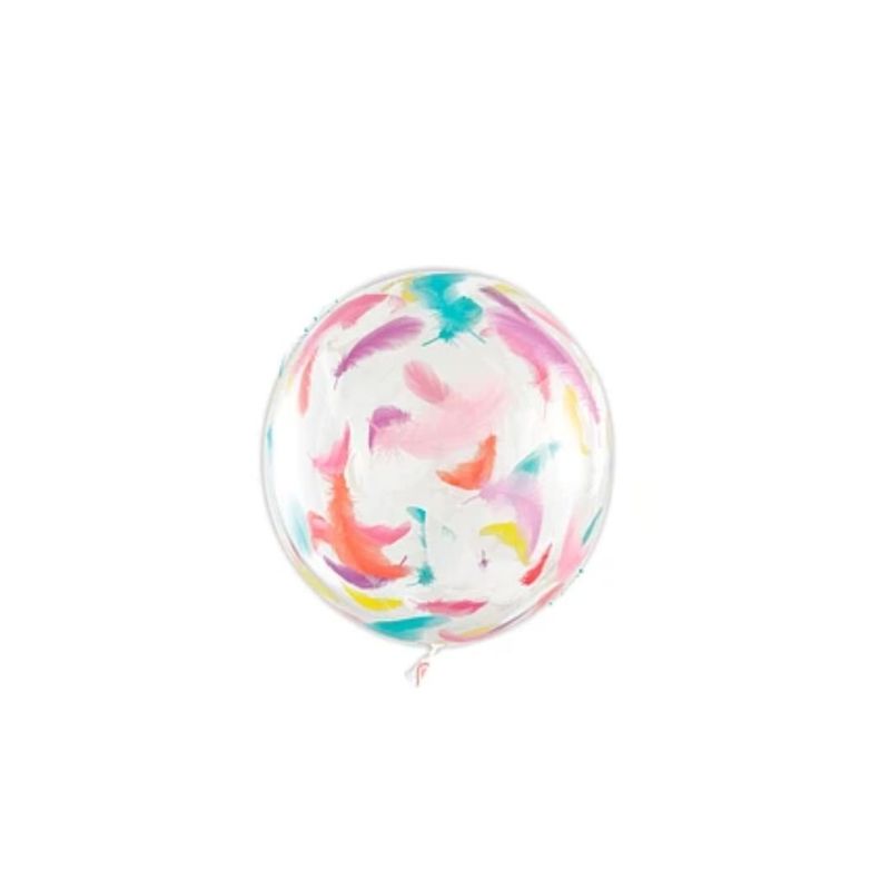 GENERICO - Globo Burbuja Con Estampado Pluma 80cm