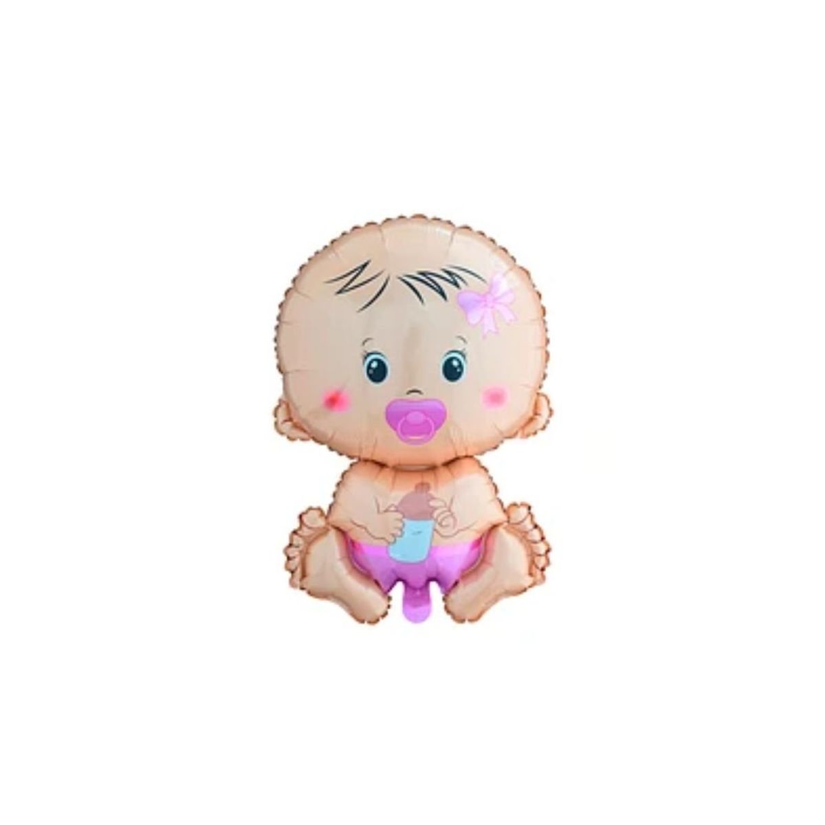 GENERICO - Globo Metalico Bebe Niña Con Chupete 45x68cm