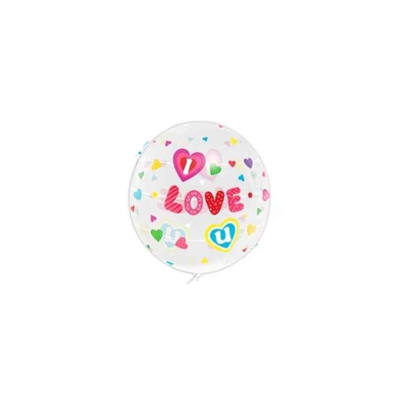 GENERICO - Globo Burbuja Transparente Love 80cm