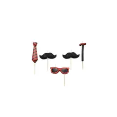 GENERICO - Vela Mostachos Color Negro 5pcs
