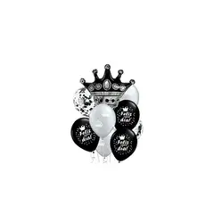 GENERICO - Set De Globos Corona Negra 9pcs