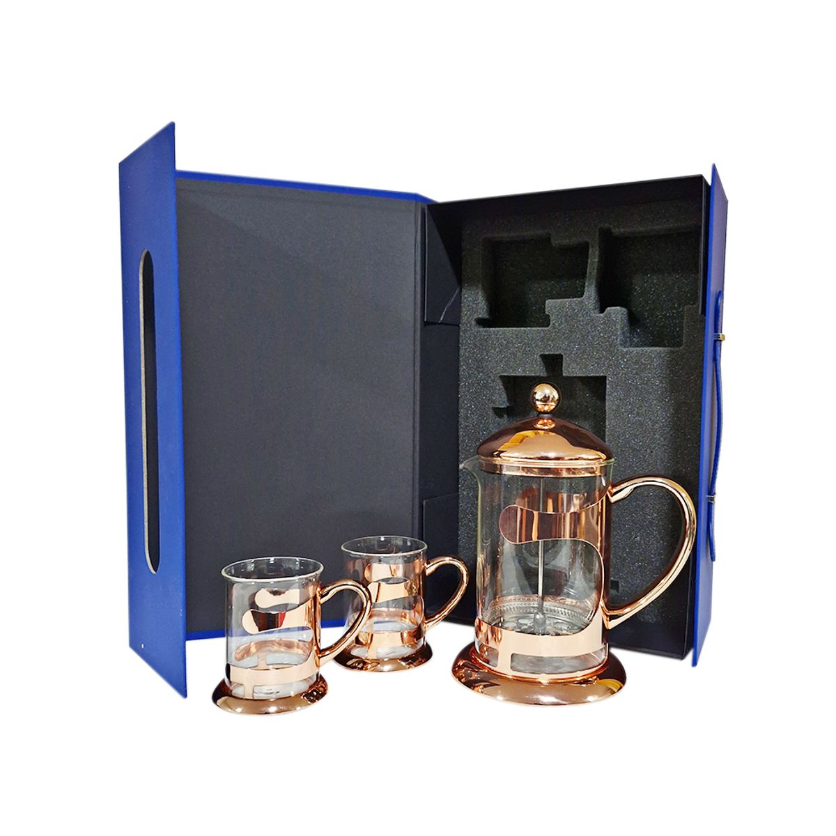 PERFECT CLASS - Set Cafetera + 2 Tazas Cobrizadas Perfect Class