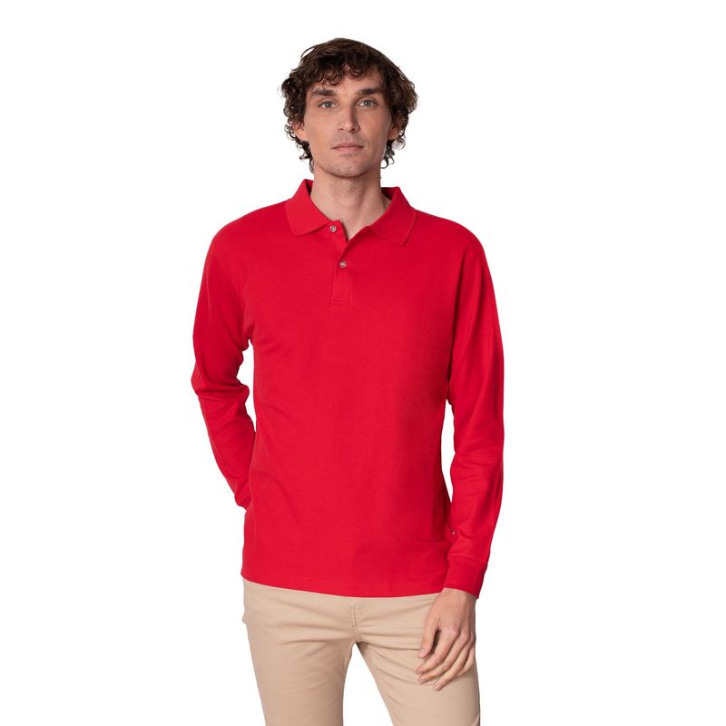 INDUSBORD - Polera Piqué Manga Larga Premium Hombre Uv50 Certificada