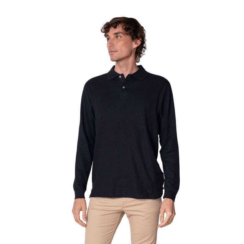 INDUSBORD - Polera Piqué Manga Larga Premium Hombre Uv50 Certificada