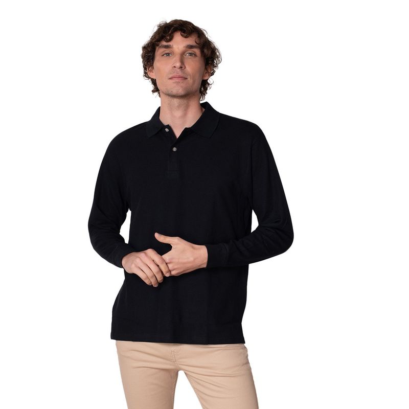 INDUSBORD - Polera Piqué Manga Larga Premium Hombre Uv50 Certificada.-