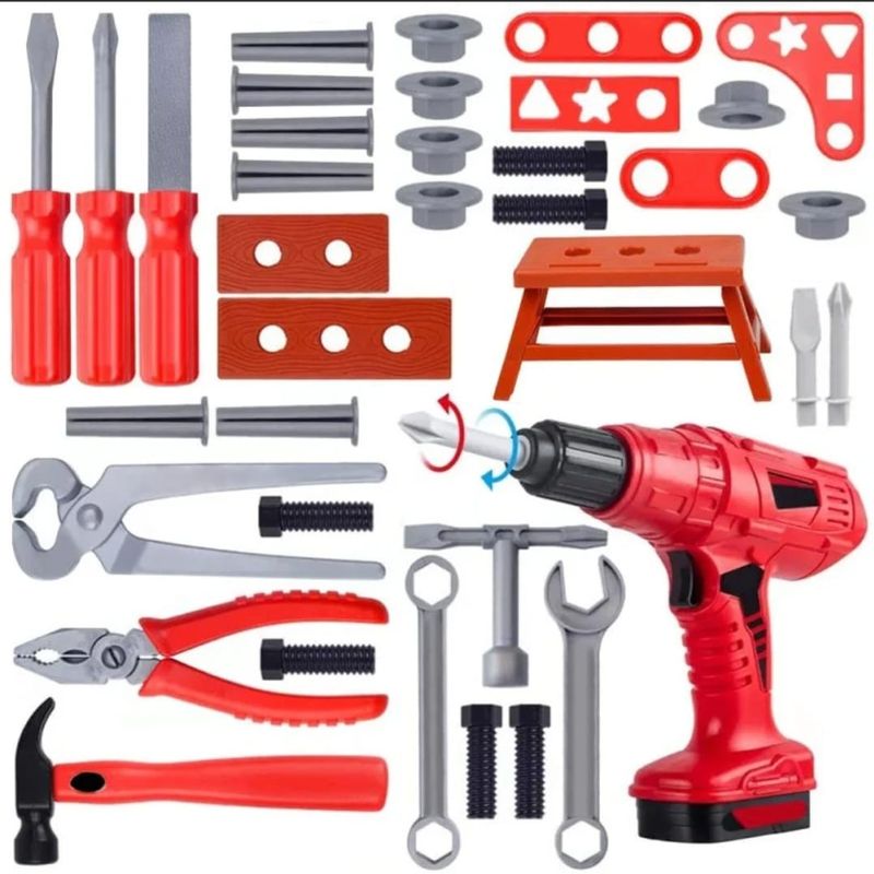 GENERICO - Set Herramientas Juguete 42 Piezas Niños Taladro Eléctrico