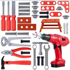 GENERICO - Set Herramientas Juguete 42 Piezas Niños Taladro Eléctrico