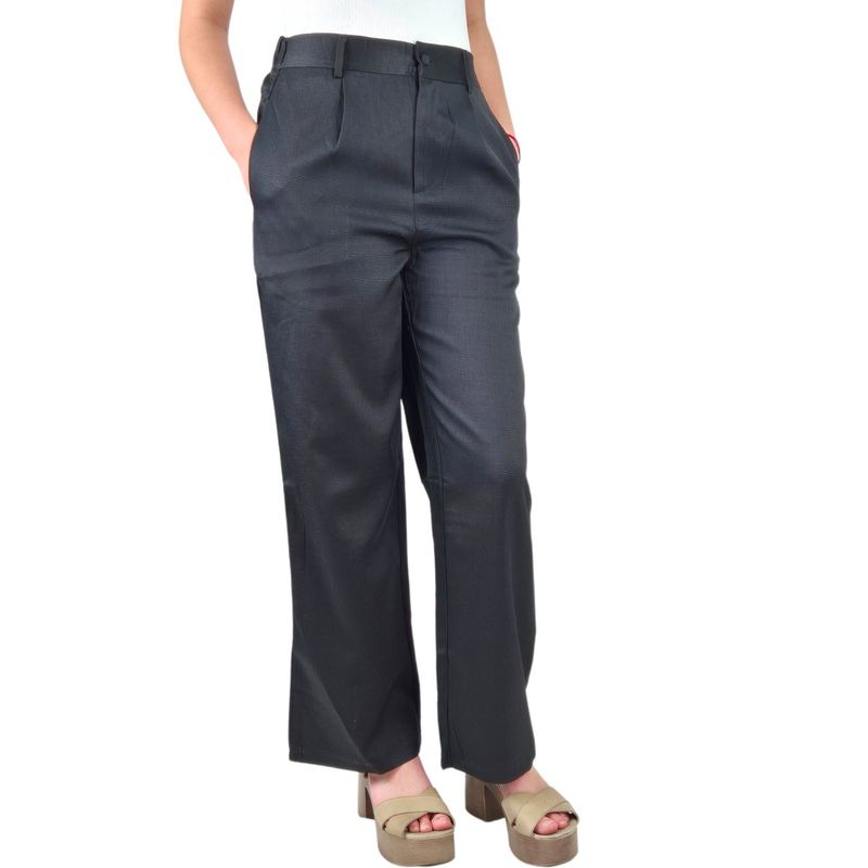 MPROPIA - Pantalón Vestir Semi Formal Tipo Lino Recto Casual Tiro Alto 096