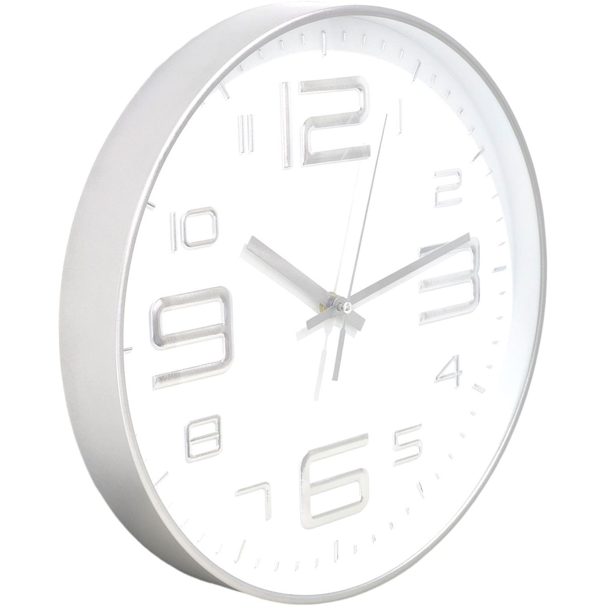 QUARTZ - Reloj de Pared Decorativo 30cm Plateado DBREL04
