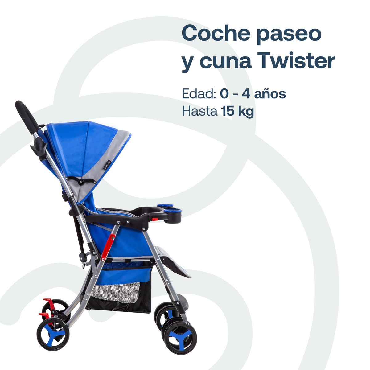 BEBESIT - Coche Paseo y Cuna Twister SX Azul
