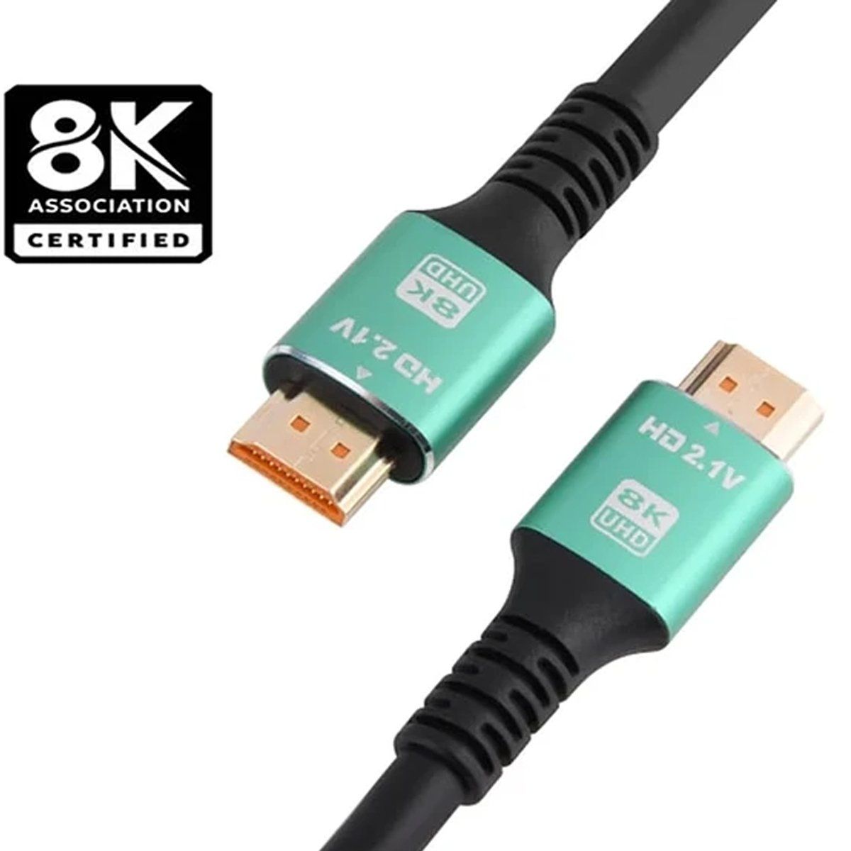 GENERICO - CABLE HDMI 2.1 8K 3 MTS. M/M, CONEC. BAÑO ORO. PREMIUM