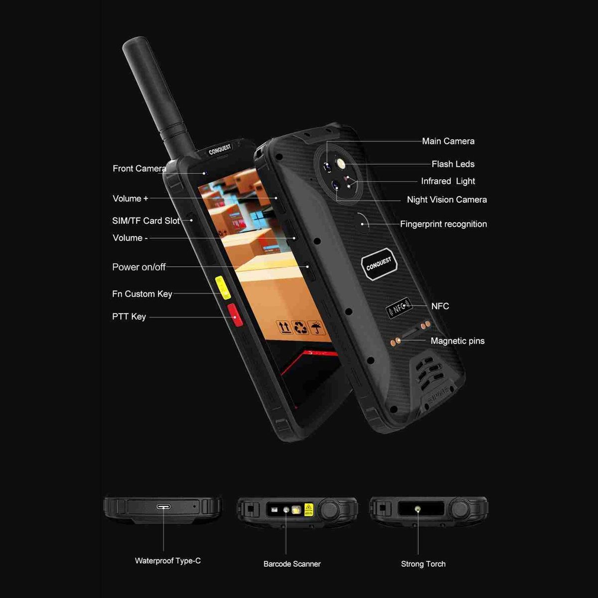 BLACKVIEW - Conquest F5 DMR - Celular Industrial Indestructible - Walkie-Talkie integrado DMRUHF  Digital