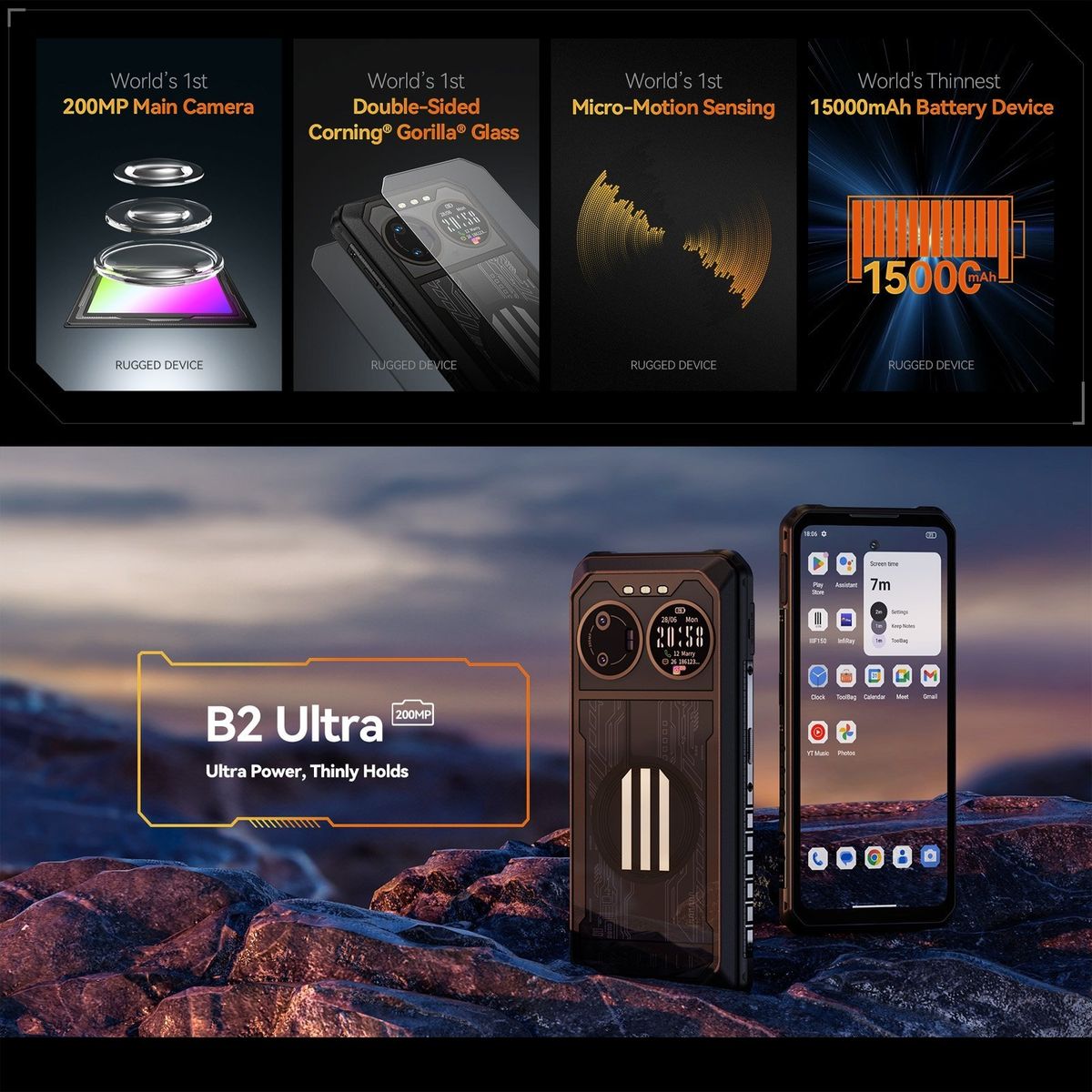 BLACKVIEW - IIIF150 B2 Ultra - Celular Indestructible - Cámara 200mpx con Visión Nocturna Funciona con Guantes