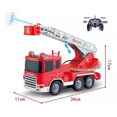 GENERICO - Camion De Bombero R/C 6 Canales, Luces Sonidos Y Lanza Agua