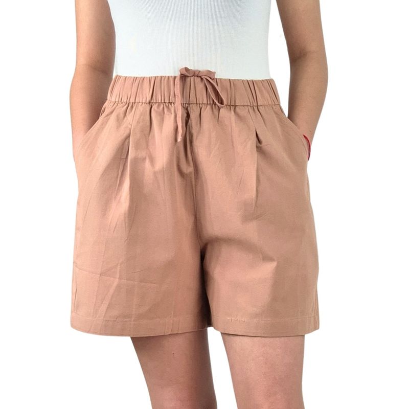 MPROPIA - Short Mujer Premium Casual Formal Tela Algodon Lavado Tiro Alto 411